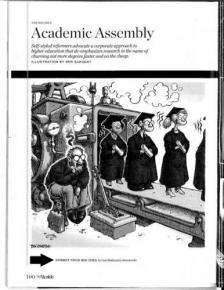 Cartoon image by Ben Sargent titled "Academic Assembly"